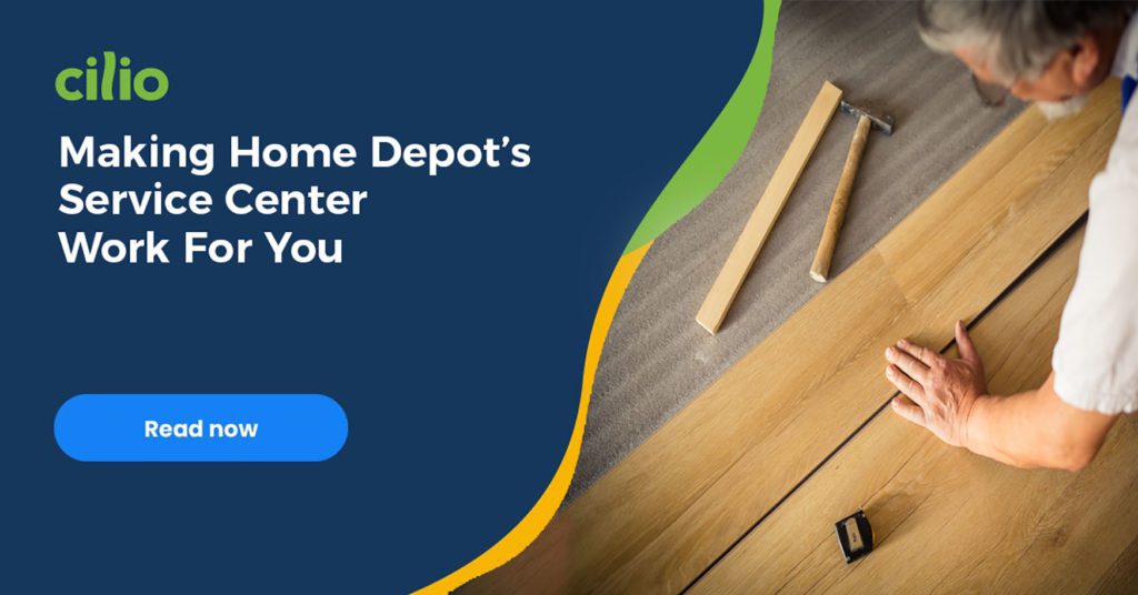 Home Depot Service Center blog image featuring a flooring contractor